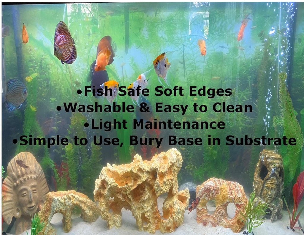 Rock Ledge Cave Formation Perfect for Fish Tanks or Vivariums, 9 Inhes Long, Artificial Aquarium & Fish Tank Decoration Ornament, Fish, Reptile & Turtle Safe Polyresin