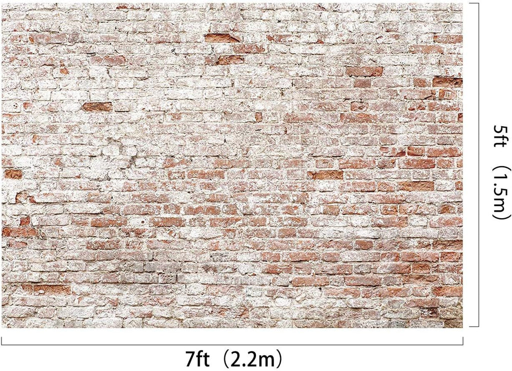 Kate 7x5ft Microfiber Rustic Broken Brick Wall Backdrops for Photoshoot Vintage Wall Wedding Portrait Background Shooting House Wallpaper Decoration Props Backdrop