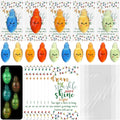 Wettarn 30 Sets Emotional Luminous Christmas Bulbs Stress Ball Gifts Bulk Office Christmas Appreciation Gifts Cute Squeeze Mini Stress Relief Ball Inspirational Cards for Coworker Employee Nurse Staff