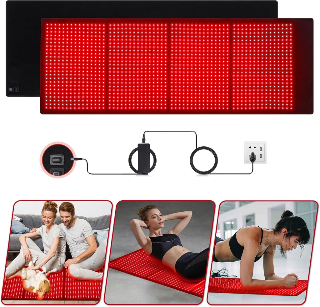 Red Light Therapy Mat for Body, 67'' x 24'' Infrared Therapy Pad with 1400 LEDs, 660nm & 850nm Dual-Wavelength Red Light, Full Body Pain Relief, Muscle Relaxation, Joint Support, Enhanced Recovery