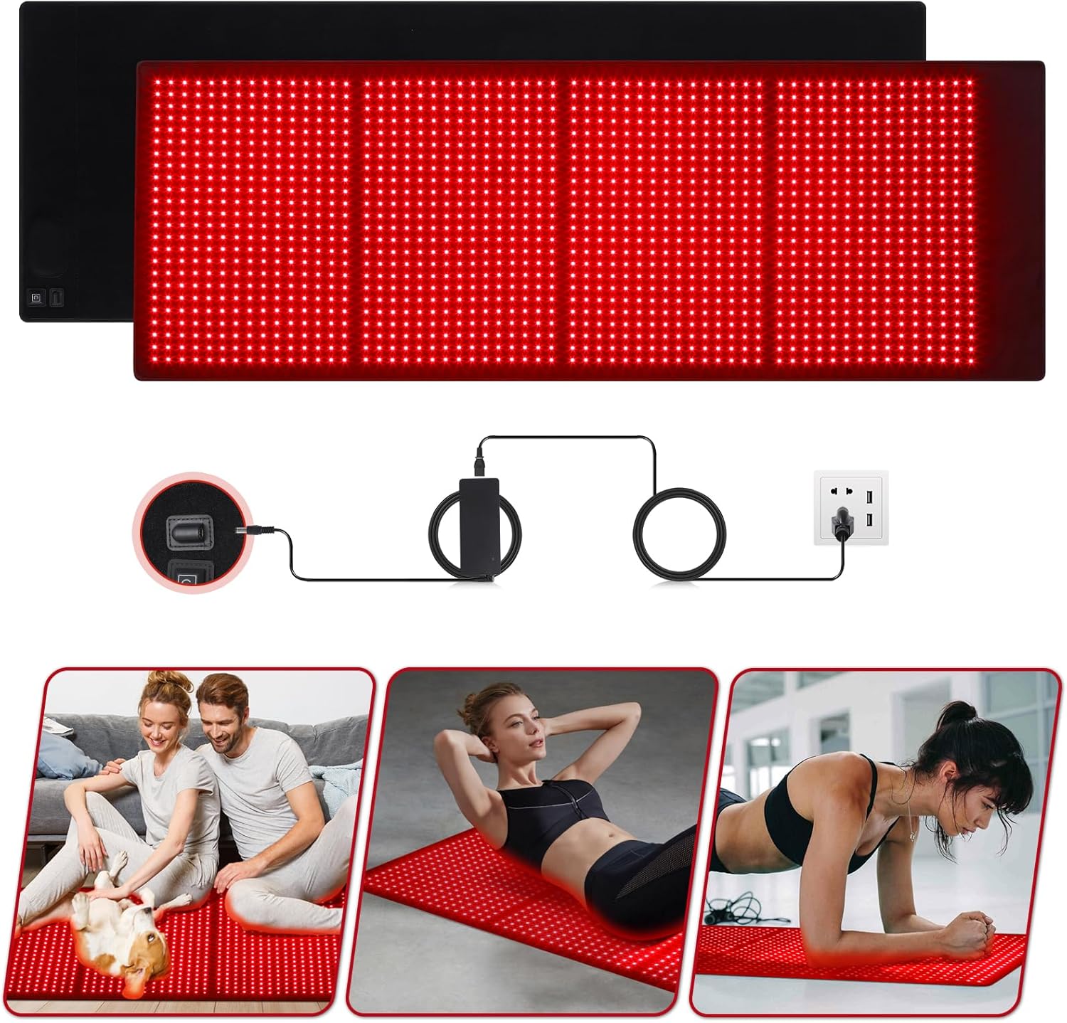 Red Light Therapy Mat for Body, 67'' x 24'' Infrared Therapy Pad with 1400 LEDs, 660nm & 850nm Dual-Wavelength Red Light, Full Body Pain Relief, Muscle Relaxation, Joint Support, Enhanced Recovery
