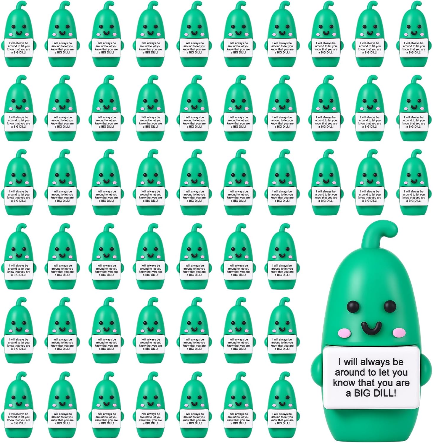 Gejoy 50 Pcs Mini Rubber Pickle Toys Positive Gifts Pickle Figures Decorations and Encouragement Birthday Motivational Gifts for Colleague Staff Teacher