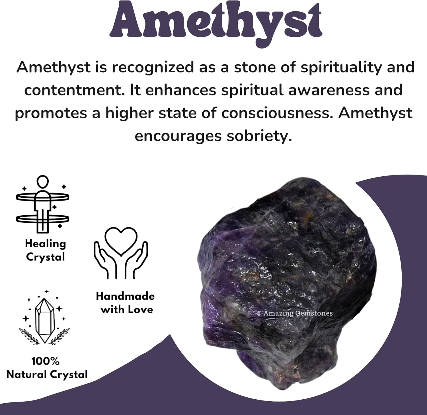 Amazing Gemstone Amethyst Raw Crystals and Healing Stones, Natural Rocks for Tumbling and DIY Raw Stones and Crystals (1 lb)