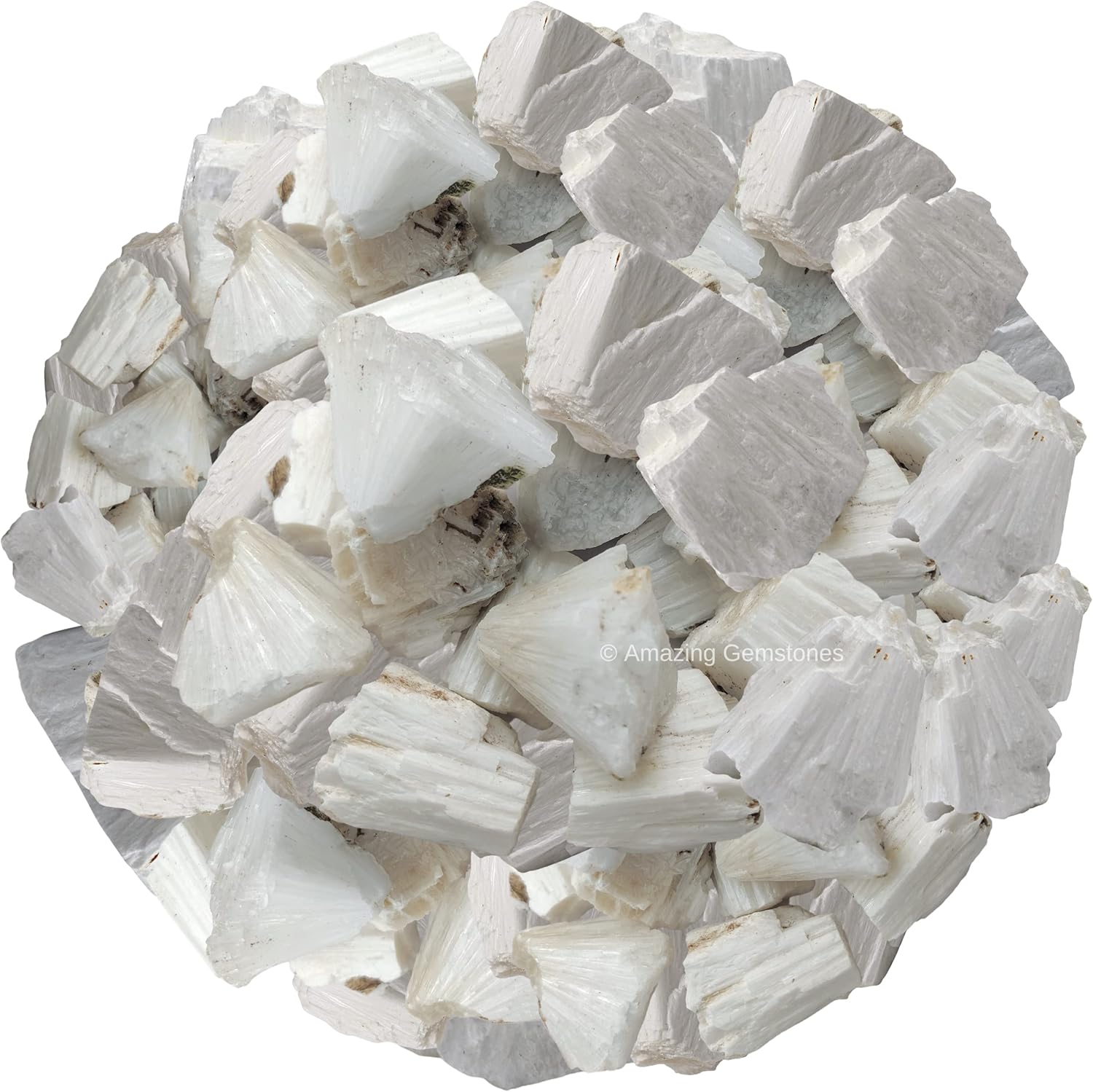 Amazing Gemstone Scolecite Raw Crystals and Healing Stones, Natural Rocks for Tumbling and DIY Raw Stones and Crystals (1 LB)