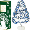 Lapis Lazuli Crystal Tree of Life - Chakra Tree of Life, Natural Quartz Base, Handmade Gemstone Tree, Feng Shui Tree, Crystal Decoration, Money Tree, Spiritual Gift, Healing Crystal Tree, Chakra Decor