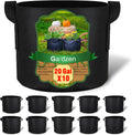 Gardzen 10-Pack 20 Gallon Grow Bags, Aeration Fabric Pots with Handles