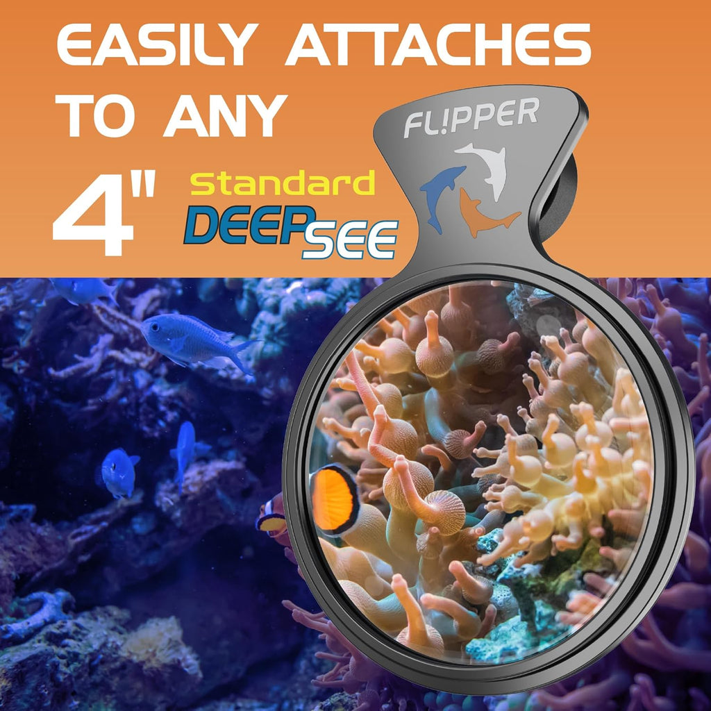 Flipper DeepSee Viewer Black Orange Filter Attachment for Flipper DeepSee Viewer 4" Magnetic Aquarium Glass Magnifier for Coral Color Correction, Reef Photography and Aquarium Videography