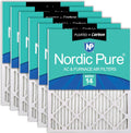 Nordic Pure 20x25x1 (19 1/2 x 24 1/2 x 3/4) Pleated Air Filters MERV 14 Plus Carbon 6 Pack