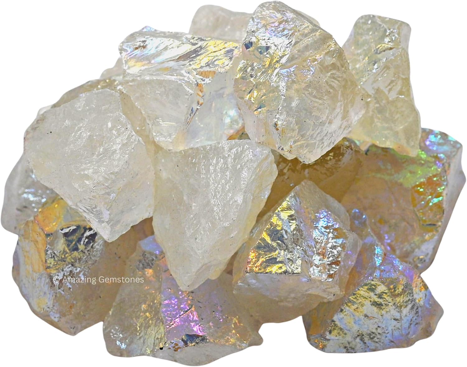 Amazing Gemstone Angel Aura Quartz Raw Crystals and Healing Stones, Natural Rocks for Meditation and DIY Raw Stones and Crystals (1 lb)