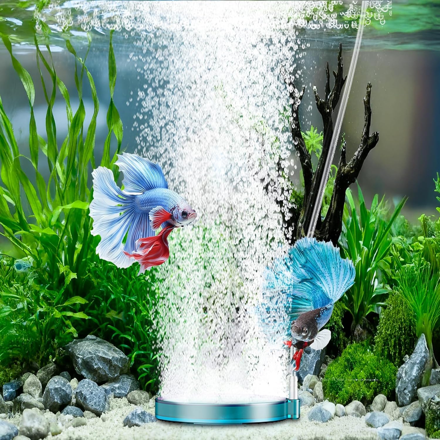 hygger Aquarium Air Stone 4 Inch, Fish Tank Bubbler Stone, Air Bubble Aerator Oxygen Diffuser, Air Pump Accessories for Aquariums, Fish Tanks, Hydroponics and Ponds