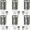 35W 6 pack LED Corn Light Bulb 3000K,(300W Equivalent ) Commercial Grade warm white E26/E39 5000LM Medium Mogul Base LED Lamp,Large Area Lights For Outdoor Indoor Garage Warehouse Factory Bay Light