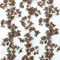 Mizii 3 Strands Artificial Vines Ivy Garland 74" Fake Vine with Silk Green Leaves Faux Hanging Plants Greenery Decoration for Outdoors Wedding Party Indoor Bedroom Home Wall Room Decor (Purple Green)