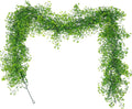 RECUTMS Artificial Hanging Plant 2Pcs 5.6Ft Fake Garland Plant Greenery Faux Ferns Leaves Ivy Garland for Home Indoor Outdoor Wedding Farmhouse Mantle Table Centerpiece Party Garden Decor(Green)