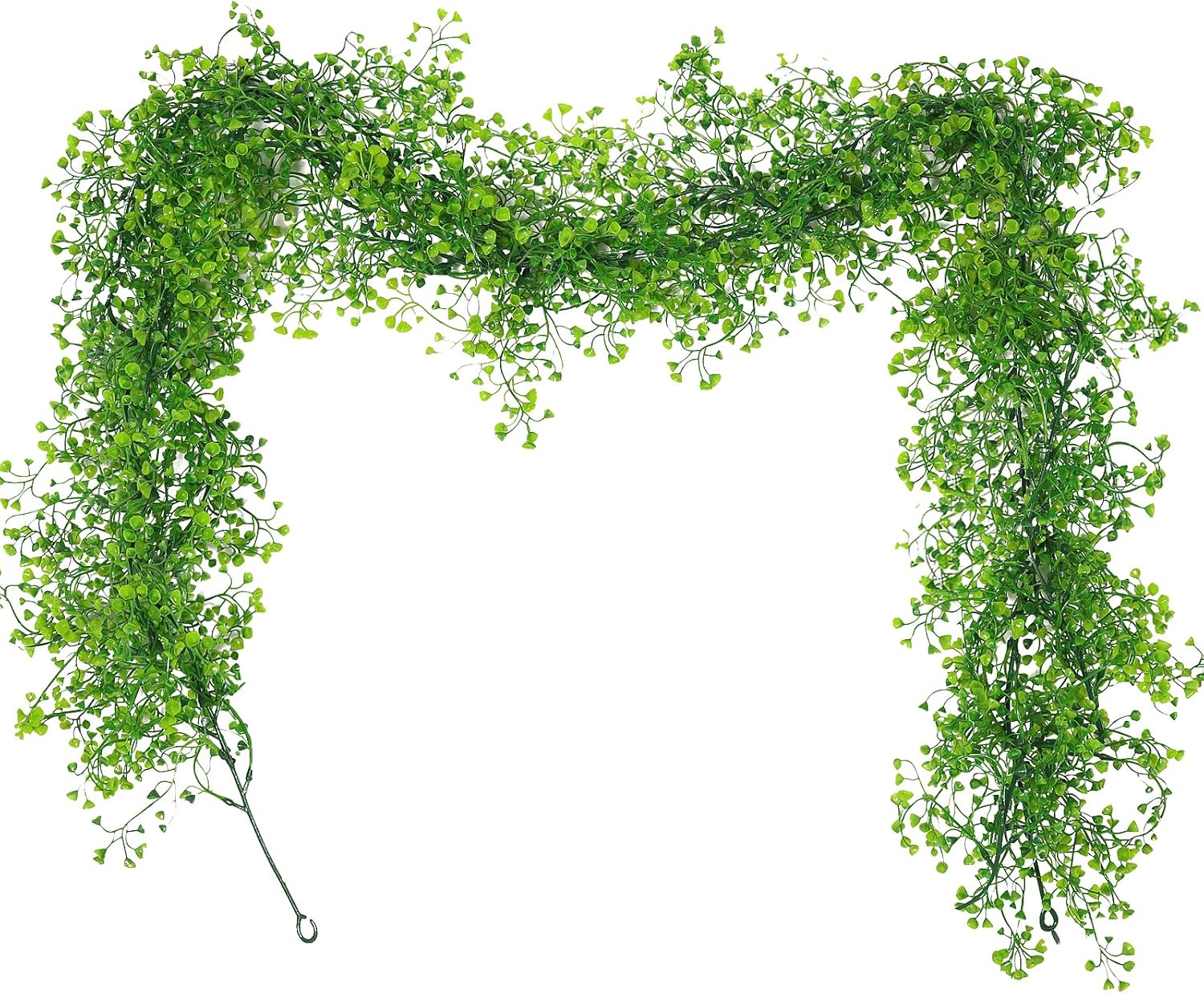 RECUTMS Artificial Hanging Plant 2Pcs 5.6Ft Fake Garland Plant Greenery Faux Ferns Leaves Ivy Garland for Home Indoor Outdoor Wedding Farmhouse Mantle Table Centerpiece Party Garden Decor(Green)