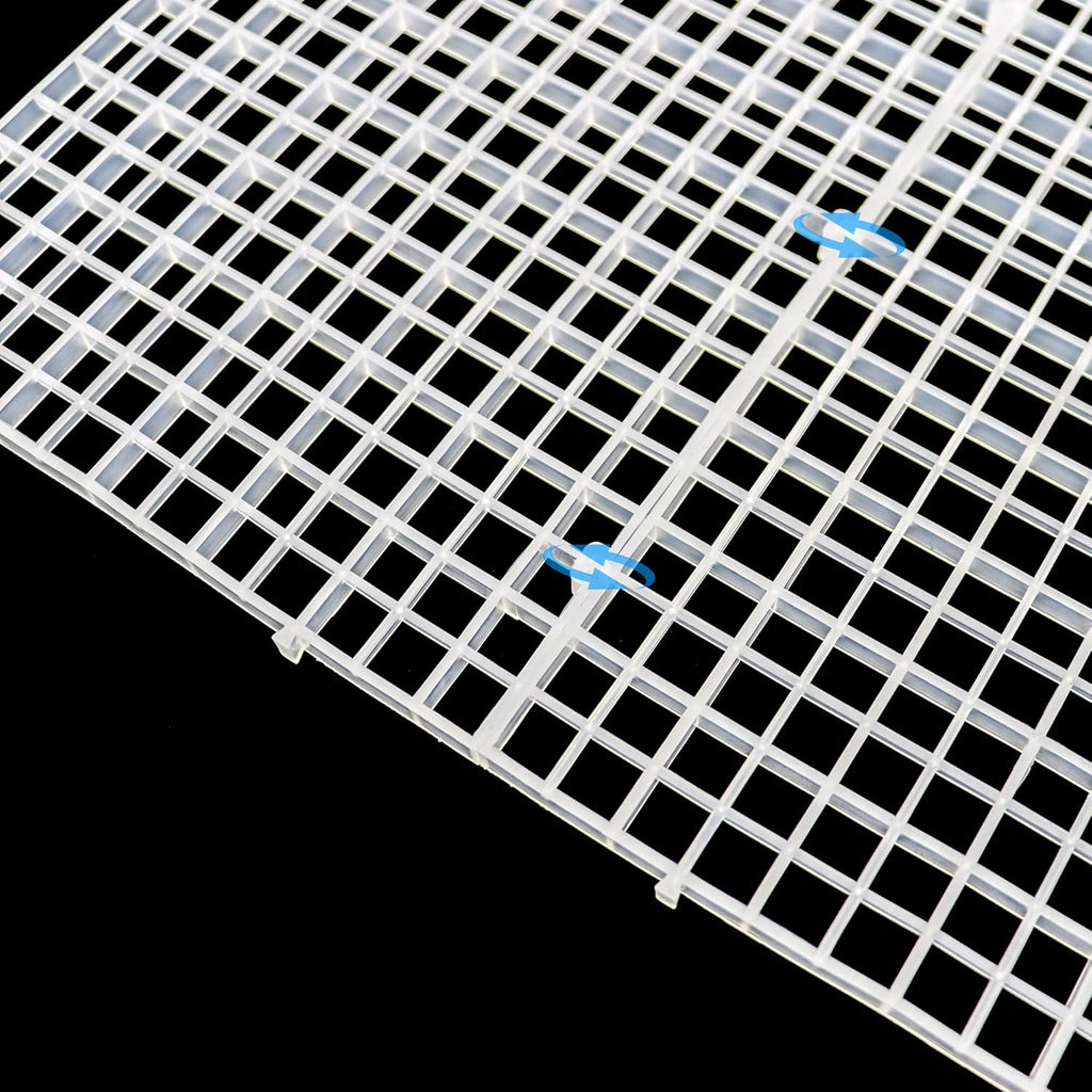 ALEGI 24 Pcs Aquarium Fish Tank Divider Plastic Egg Crate Aquarium Filter Bottom Tray Grid Isolation Board Partition Net Pane Separator (S 24pcs)