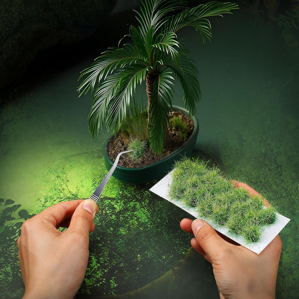 20 Pcs Diorama Grass Static Grass Miniature Plants Model Grasses DIY Miniature for Train Landscape Railroad Scenery Sand Layout Model War Terrain (Autumn Green)