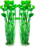 AQUANEAT Artificial Fish Tank Plants, Plastic Aquarium Accessories Large, 15.5 inch Green Decorations, 2pcs