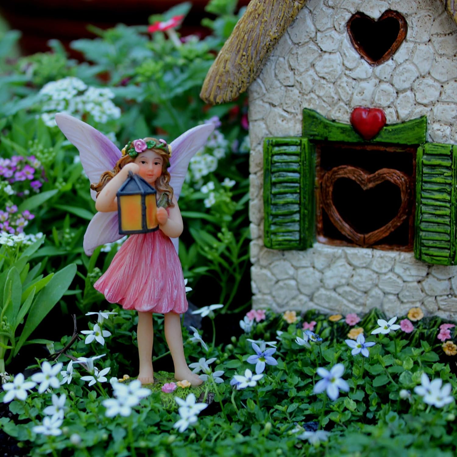 PRETMANNS Fairies for Fairy Garden – Cute Accessories for an Outdoor Miniature Garden with Figurines and a Sign- Colorful Supplies – 3 Piece Set