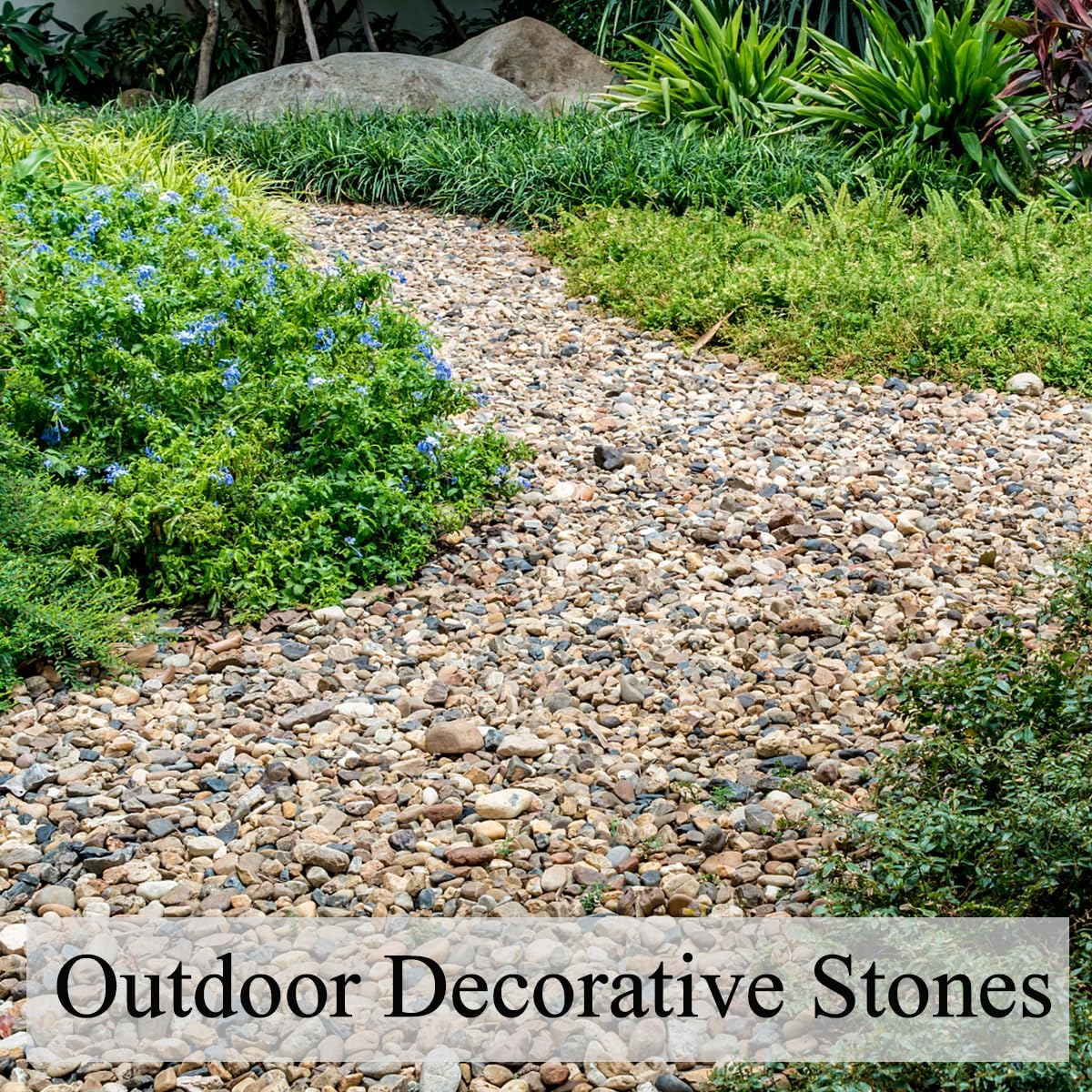 5 lbs Gravel for Fish Tank, 2/5 Inch Mixed Color River Rocks for Aquarium, Vase Fillers, Cactus Bonsai, Plant Soil Cover and Outdoor Garden Landscaping Rocks