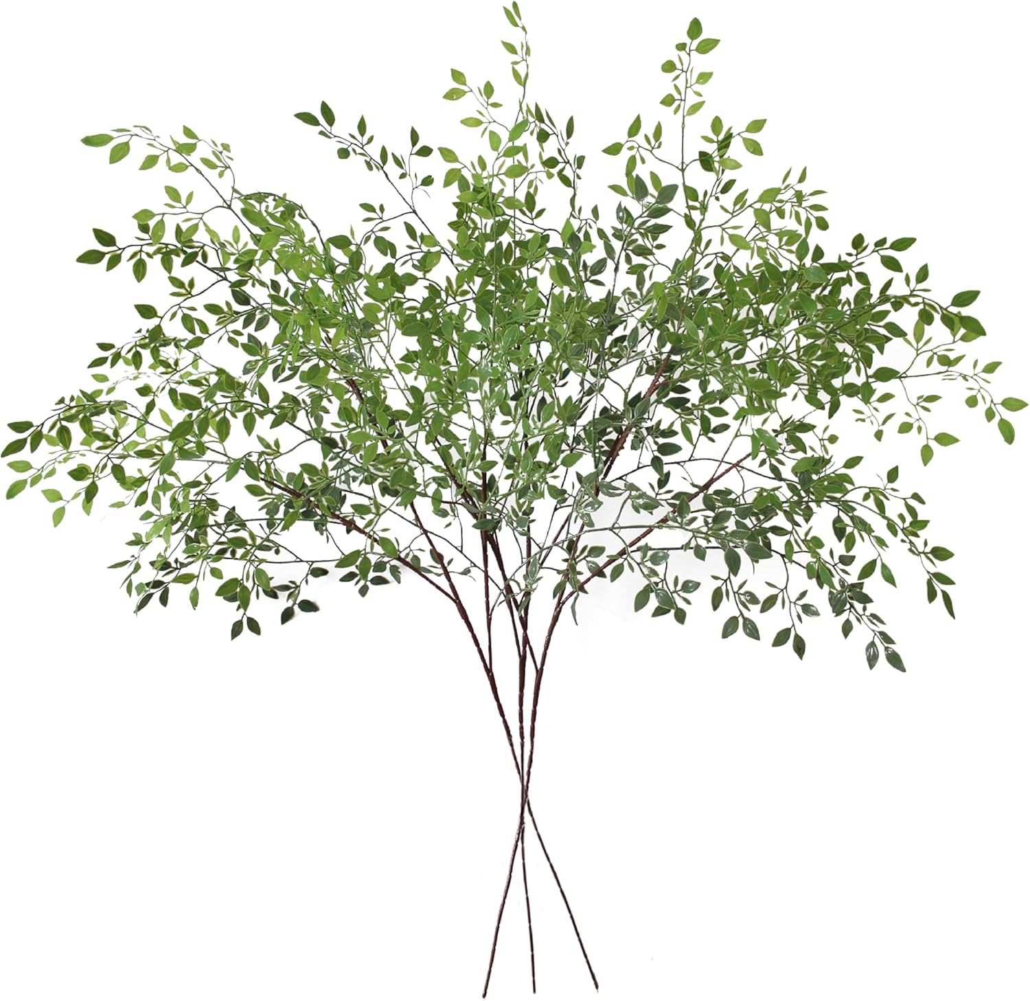 3Pcs Artificial Greenery Stems, 43.3 Inch Nandina Faux Greenery Branches, Tall Faux Plant Stems for Vase, Artificial Plastic Plant Floral for Home Office Wedding, Garden Restaurant Decoration