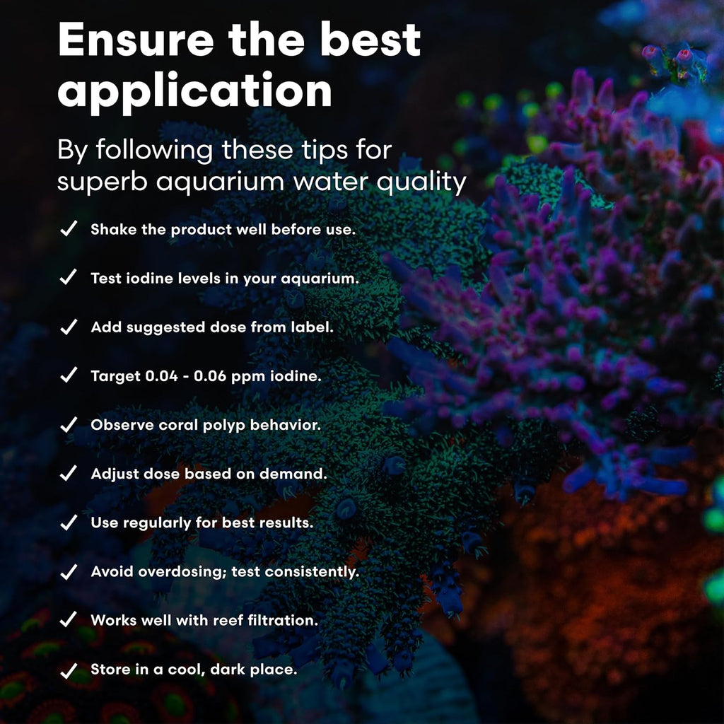 Brightwell Aquatics Iodion Iodide Supplement for Corals Clams Fish Macroalgae Enhances Polyp Extension Lighting Tolerance in Reef Marine Aquariums, 250 ml
