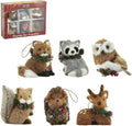 naturevibe Sisal Woodland Animals Christmas Tree Ornaments,Set of 6 Natural Woodland Creatures Christmas Ornaments in Gift Box for Rustic Christmas Tree Decorations or Farmhouse Decor