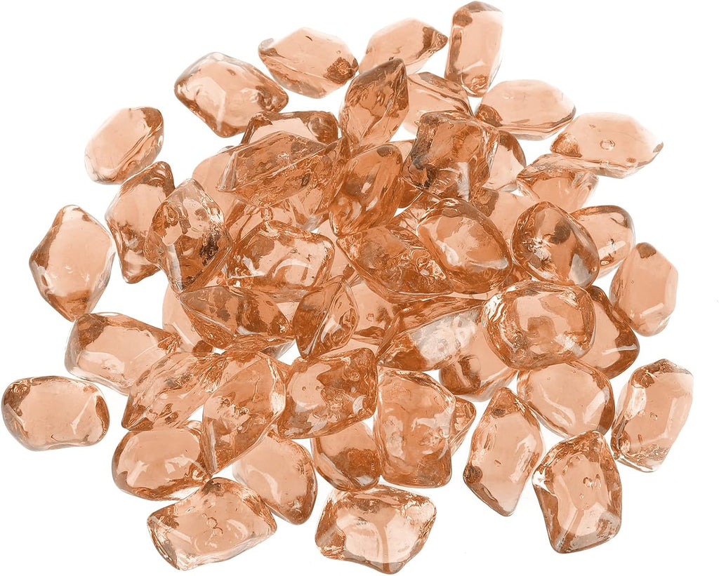 Onlyfire 1/2-Inch Polygon Fire Glass, 10 Pound Pack Glass Rock for Fireplace Fire Pit & Lanscaping, High Luster Elegant Gold