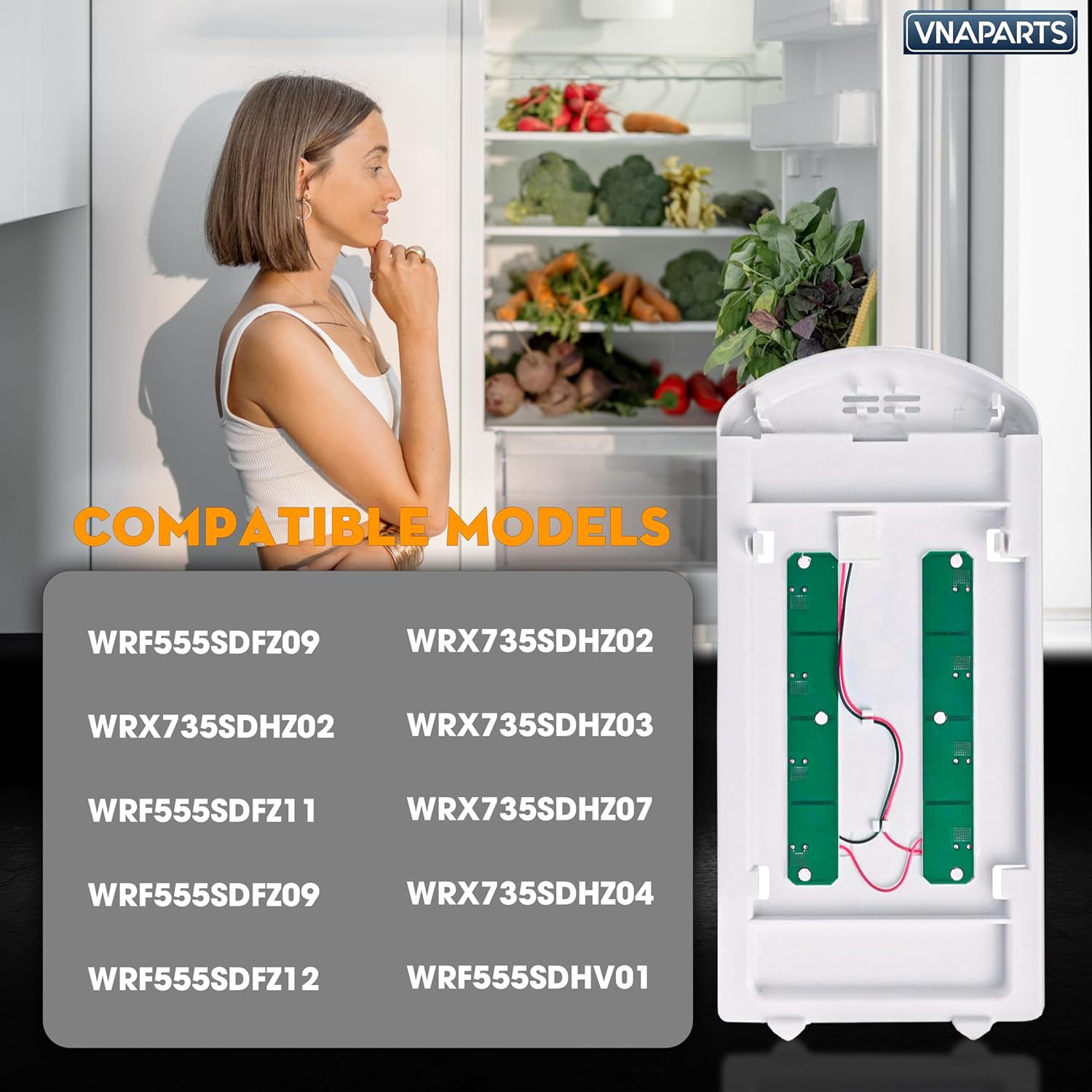 【2025 Upgraded】 W11527432 W11387579 Refrigerator Light Assembly Module Replacement W11333374 W11101384 W11042554 for Whirlpool Maytag Amana Refrigerator LED Light Assy WRF555SDFZ12 MFI2570FEZ08