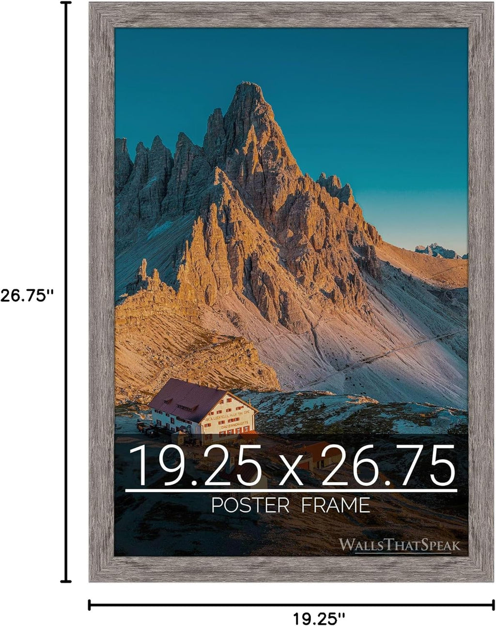 wallsthatspeak 19.25x26.75 Gray Barnwood Picture Frame for Puzzles Posters Photos or Artwork
