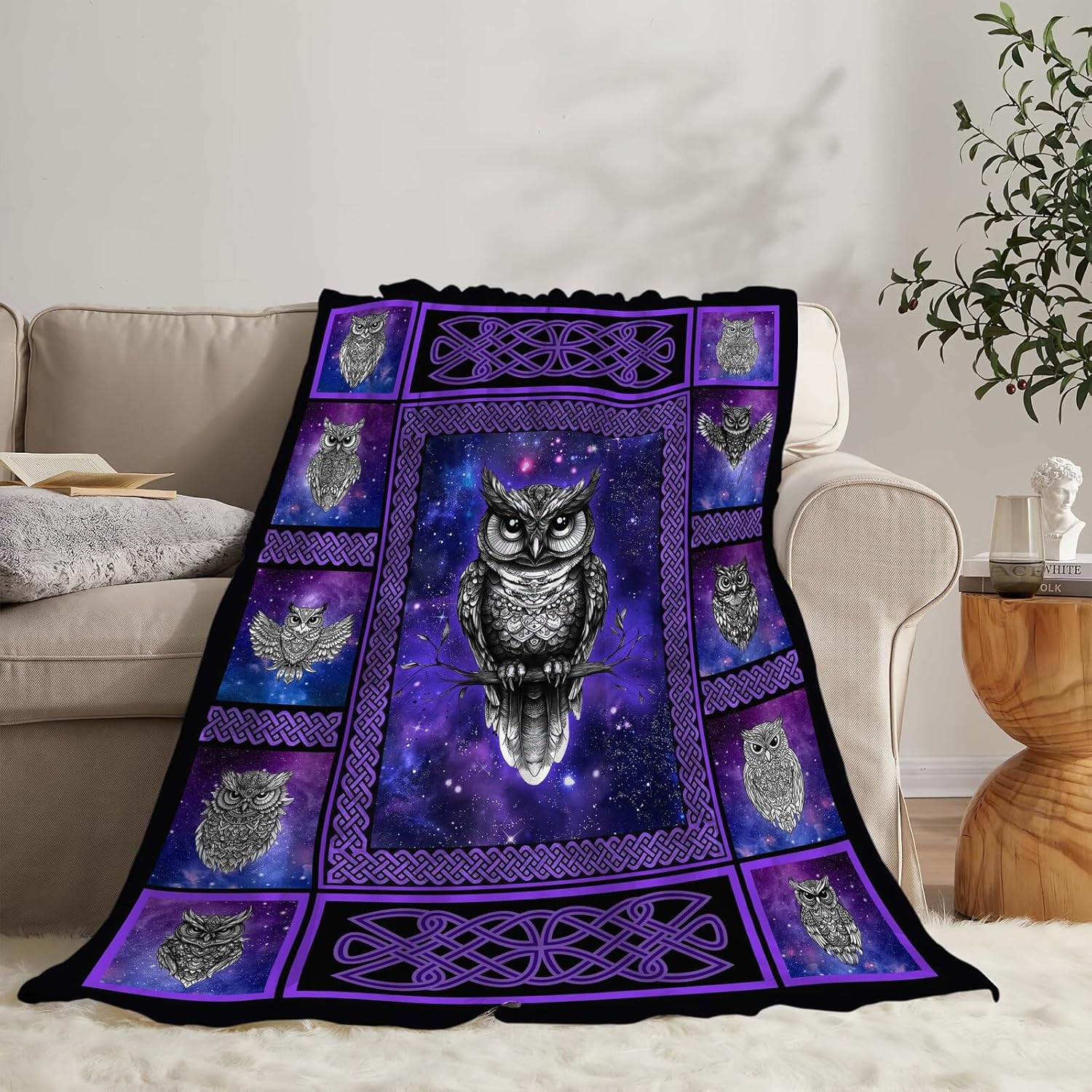 Owl Blanket Owl Throw Blanket Gifts for Women Girls Men Boys Kids Adults Super Soft Cozy Plush Fluffy Fuzzy Fleece Blanket Decor 60''X80''