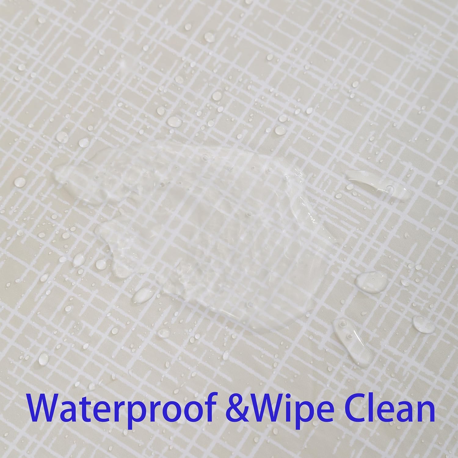 Heavy Duty Vinyl Tablecloth with Flannel Backing Waterproof Oil-Proof Plastic Table Cloth Stain-Resistant Wipeable Rectangle or Square Table Cover for Indoor and Outdoor (Beige Striped,60x84 Inch)