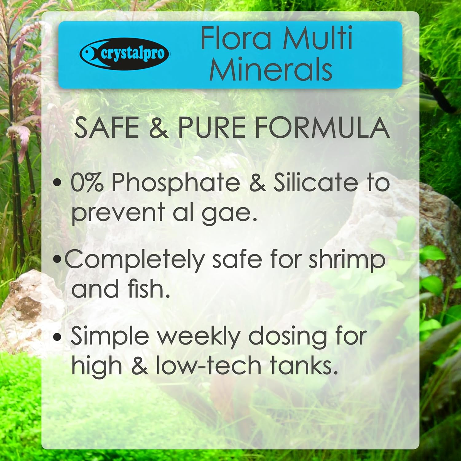 Flora Multi Minerals All in One Aquarium Plant Fertilizer - for Fast Growing Healthy Plants - Plant Food for Root and Leaf Growth- Safe for All Freshwater Livings 4.2 Oz