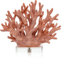 Coral Coastal Decor, Artificial Resin Coral Reef Statue, Coastal Room Decor Beach Decorations for Home Bathroom Bedroom,Ocean Themed Decor for Office,Aquarium,7.5''Lx6.3''H, RB1001P, Pink
