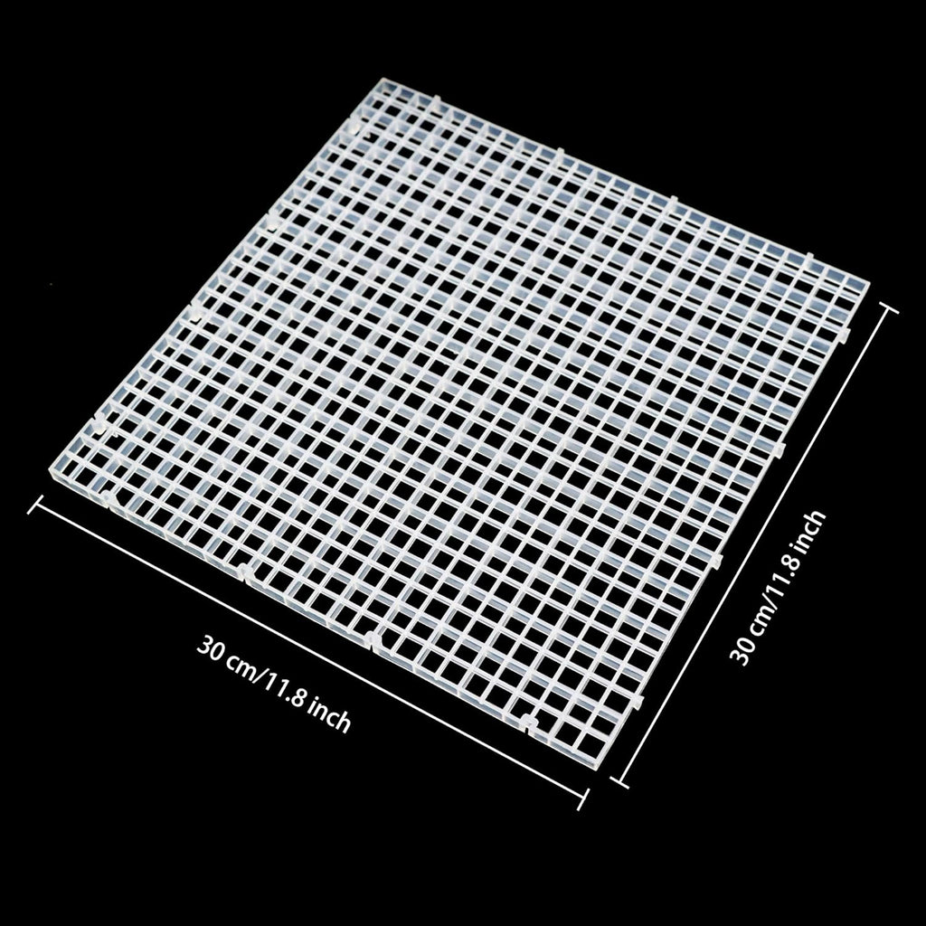 ALEGI 24 Pcs Aquarium Fish Tank Divider Plastic Egg Crate Aquarium Filter Bottom Tray Grid Isolation Board Partition Net Pane Separator (L 24pcs)