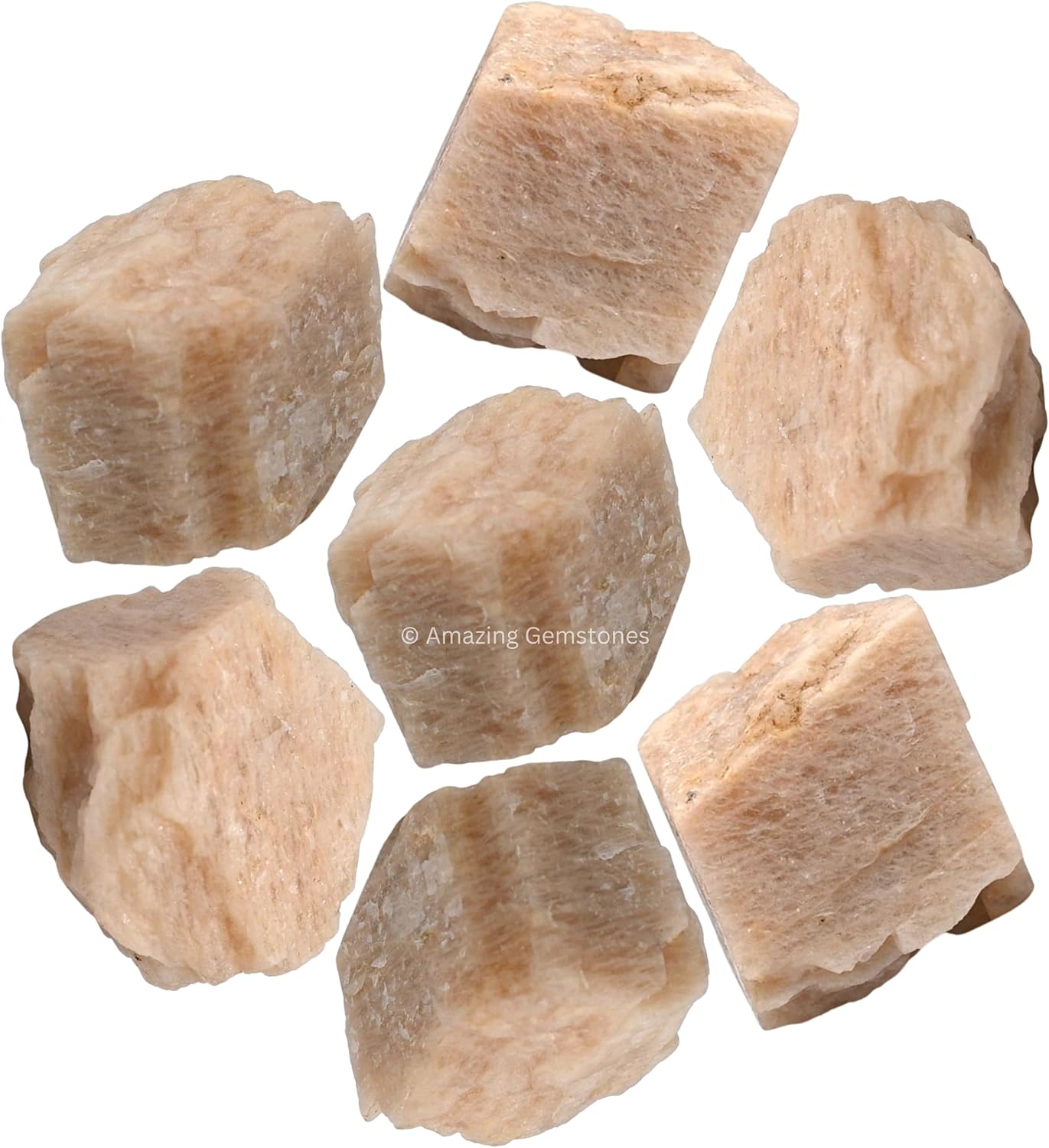 Amazing Gemstone Cream Moonstone Raw Crystals and Healing Stones, Natural Rocks for Tumbling and DIY Raw Stones and Crystals (1 lb)
