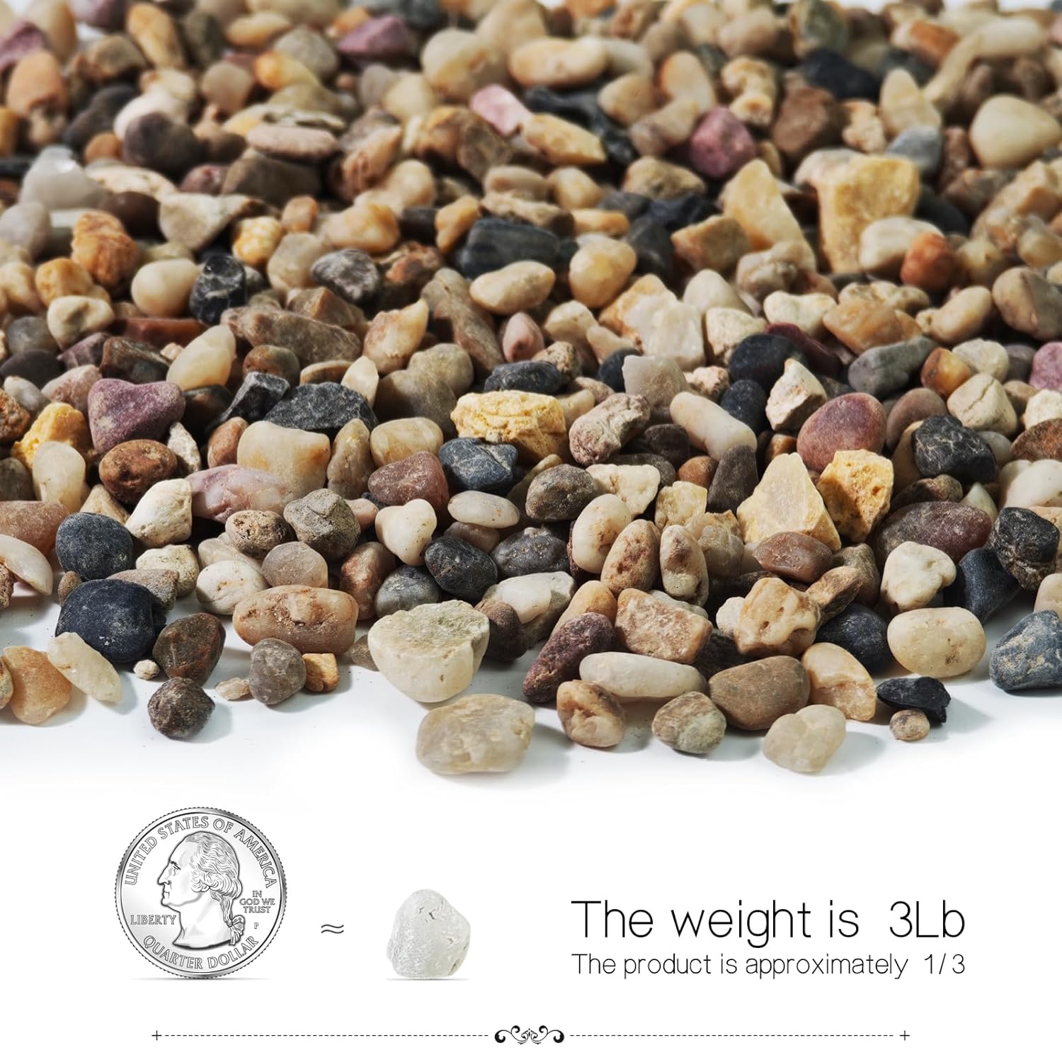3Lb Pebbles for Indoor Plants,River Rocks for Succulent Plants,Aquarium Gravel,Decorative Stones Bonsai Garden Pebbles,Aquarium Rocks for Landscaping,Plants,Vase Fillers (Brown)