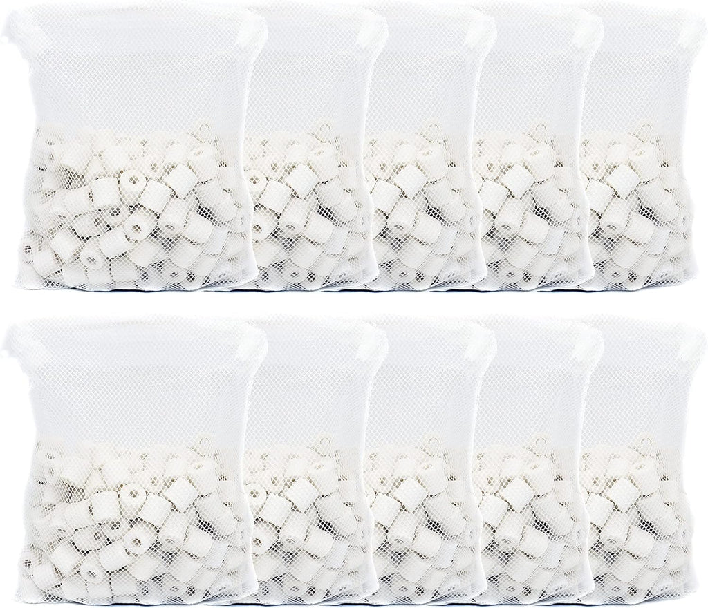 ALEGI Aquarium Premier Bulk Bio Ceramic Rings Filter Media for Fresh Water, Sea Water Fish Tank Canister Filter,Koi Fish Pond Reef Filter (10 lbs)