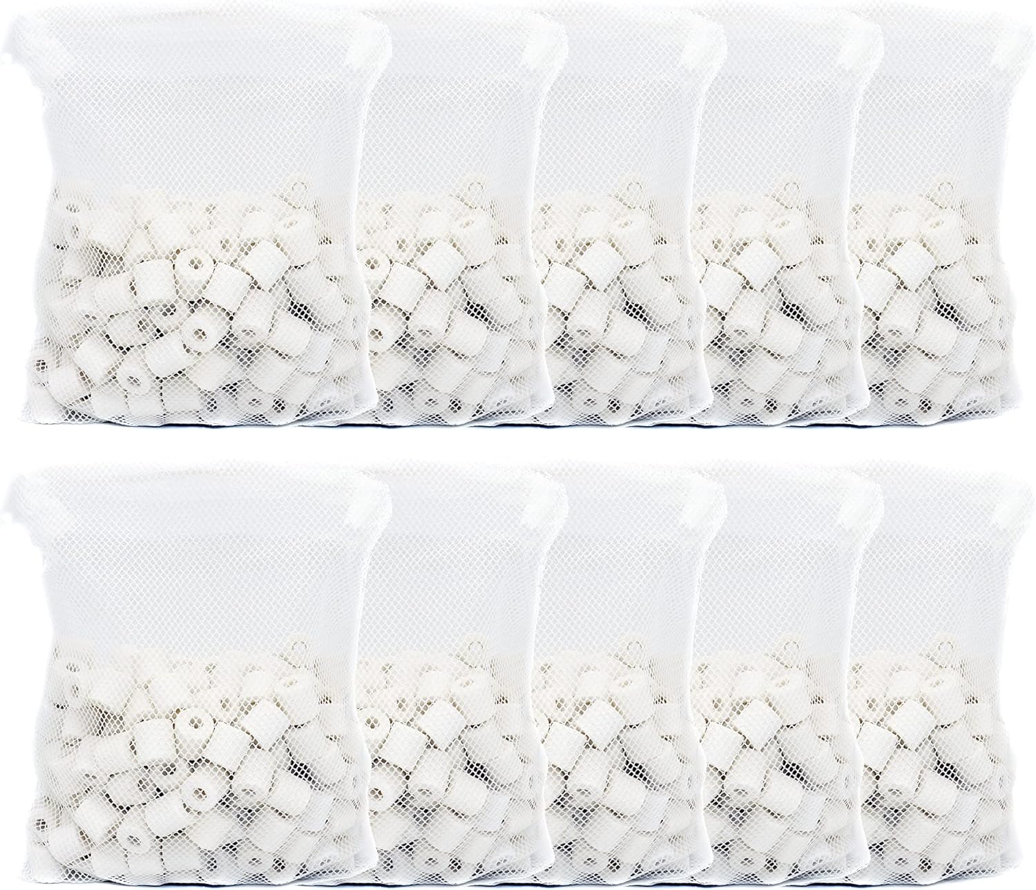 ALEGI Aquarium Premier Bulk Bio Ceramic Rings Filter Media for Fresh Water, Sea Water Fish Tank Canister Filter,Koi Fish Pond Reef Filter (10 lbs)