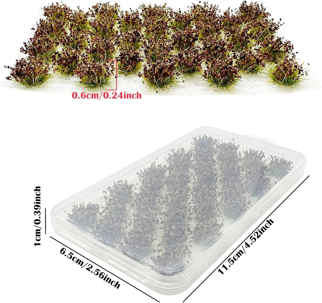 Woohome Static Grass Tufts Model - Brown Bushy Tufts Flower Cluster Vegetation Groups for Train Landscape Railway Modeling