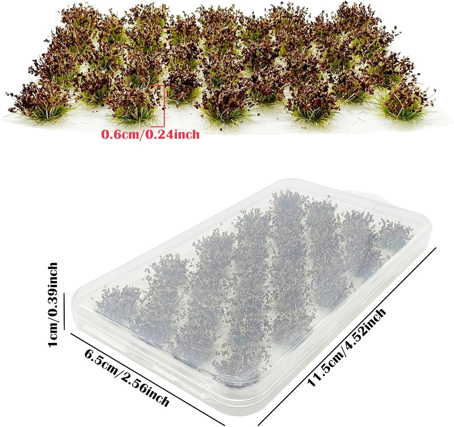 Woohome Static Grass Tufts Model - Brown Bushy Tufts Flower Cluster Vegetation Groups for Train Landscape Railway Modeling