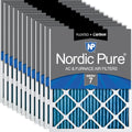 Nordic Pure 20x25x1 (19 1/2 x 24 1/2 x 3/4) Pleated Air Filters MERV 7 Plus Carbon 12 Pack