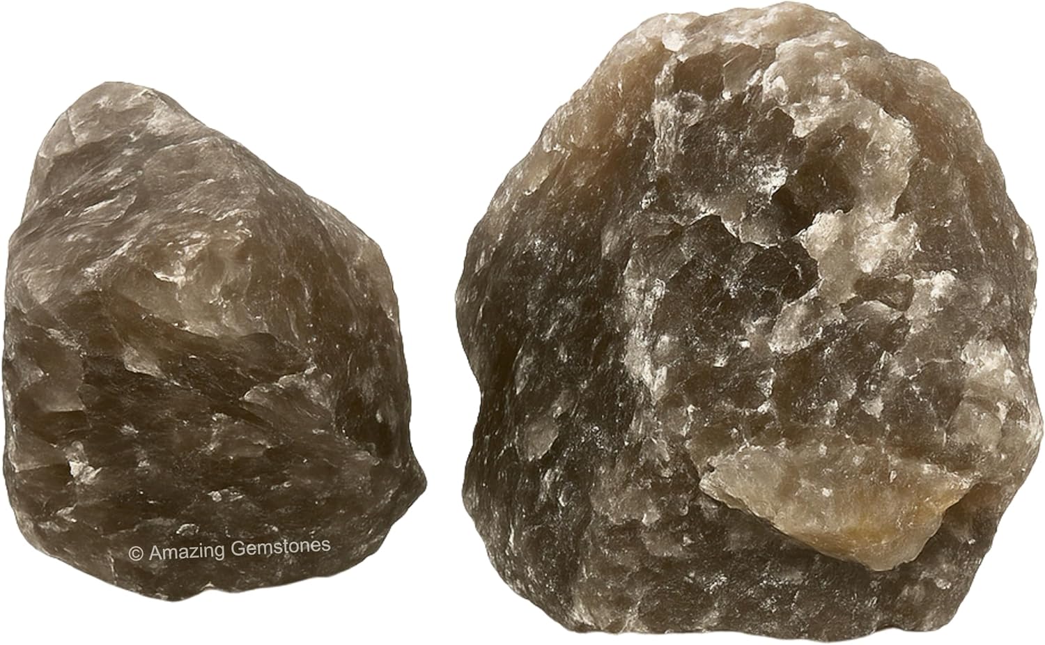 Amazing Gemstone Smoky Quartz Raw Crystals and Healing Stones, Natural Rocks for Tumbling and DIY Raw Stones and Crystals (5 Pieces)