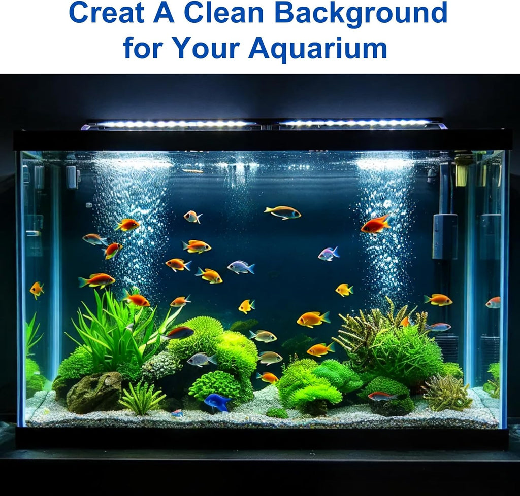 ELEBOX Aquarium Background Blue Black Fish Tank Background Picture 2 Sides Fish Backdrop for Aquarium Wallpaper 24" x 71"