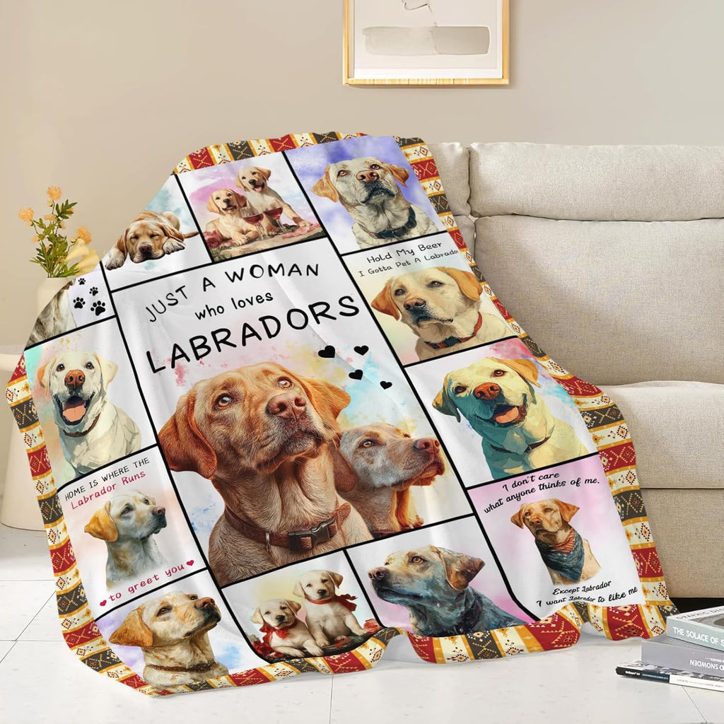 Labrador Throw Blanket Labrador Puppy Stuff Gifts for Dog Lover Kids Girls Boys Adults Women Men Soft Cozy Warm Plush Fluffy Fuzzy Fleece Blanket 50''X60''