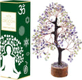 Amethyst & Peridot Crystal Tree Gemstone Tree of Life Chakra Bonsai Tree for Room, Desk & Office Decor Spiritual Gift Meditation Birthday Gift for Women Mom her Sister Housewarming Gifts Home