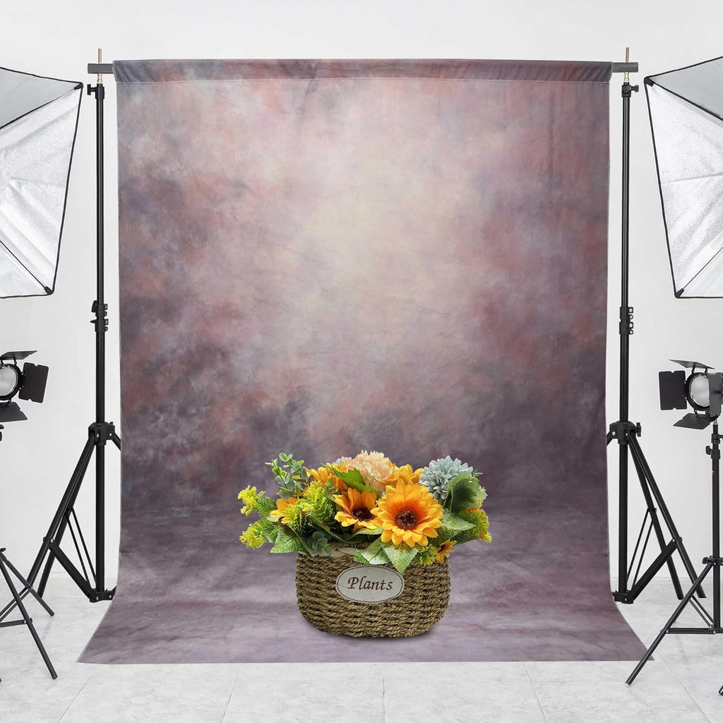 Abstract Professional Photography Backdrop for Portrait Photo Props Booth Background Photoshoot Studio with Polyester Fabric Roller Pocket on Top (8x10,Purple,No Stand)