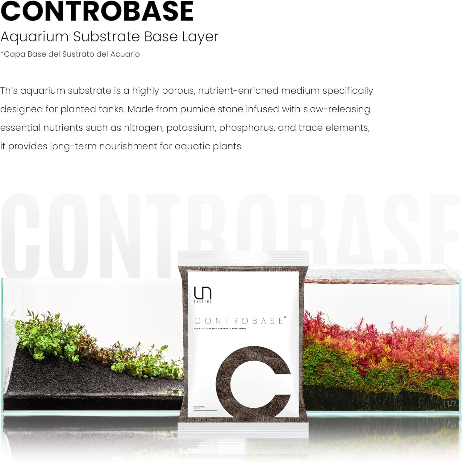 Ultum Nature Systems Controbase – Nutrient-Rich Aquarium Substrate for Live Plants, Fish Tank Aqua Soil for Planted Aquarium, Aquascaping - Aquarium Base Layer, Fertilizing Substrate - 2L, 2.5LB