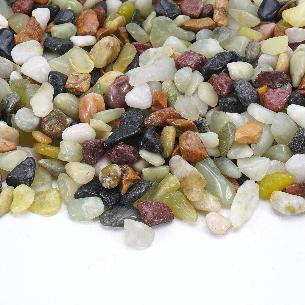 2.2 lb Pebbles for Indoor Plants, 3/8 Inch Decorative Rocks for Potted Plants, Natural Polished Pebbles for Vases, Succulent, Planters, Landscaping Drainage and Outdoor Gardening