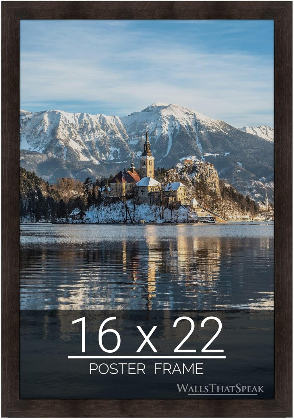 wallsthatspeak 16x22 Espresso Brown Picture Frame for Puzzles Posters Photos or Artwork