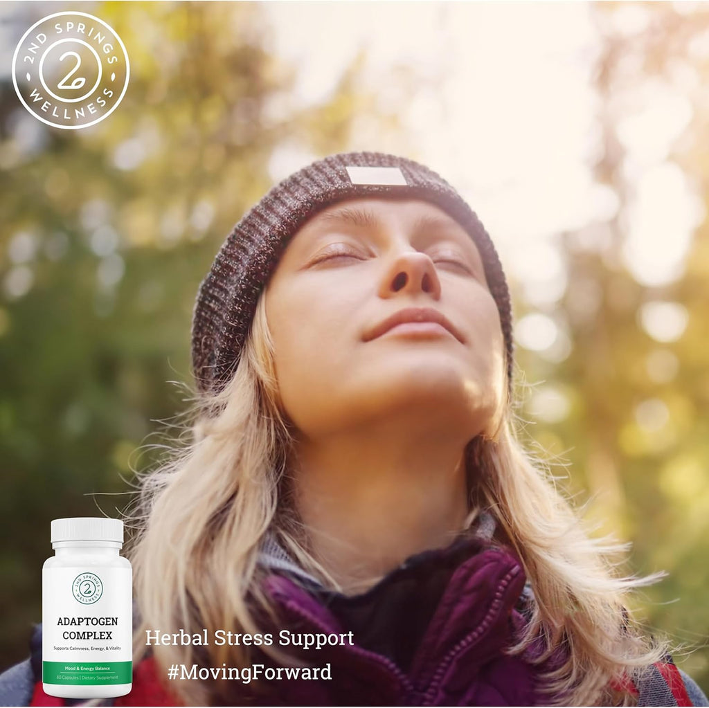 Adaptogen Complex Calmness, Energy and Vitality Booster - Ashwagandha, Schisandra, Astragalus, Ginseng, Rhodiola, and More - Promotes Balance, Focus, and Overall Well-Being - 60 Ct